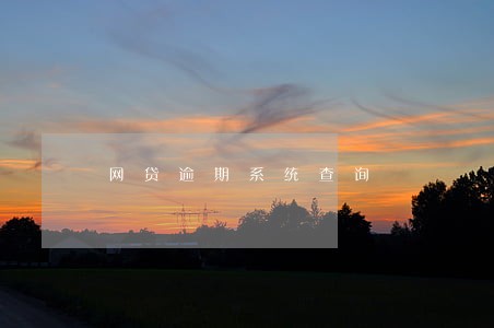 网贷逾期系统查询 网贷逾期系统查询