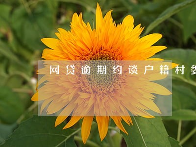 网贷逾期约谈户籍村委合法吗 网贷逾期约谈户籍村委合法吗