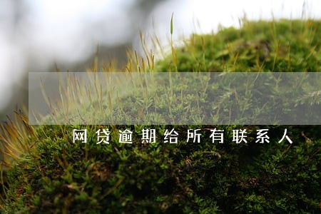 网贷逾期给所有联系人 网贷逾期给所有联系人