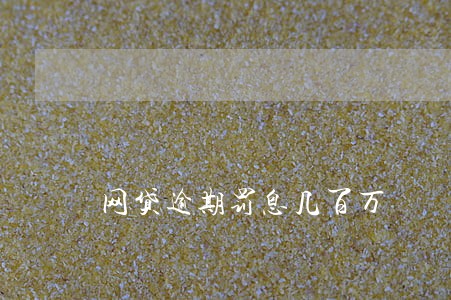 网贷逾期罚息几百万 网贷逾期罚息几百万