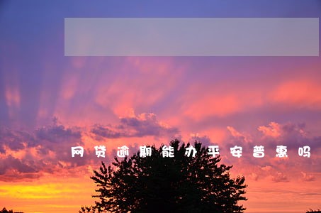 网贷逾期能办平安普惠吗 网贷逾期能办平安普惠吗
