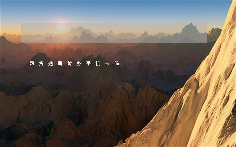 网贷逾期能办手机卡吗 网贷逾期能办手机卡吗
