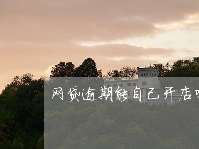 网贷逾期能自己开店吗 网贷逾期能自己开店吗