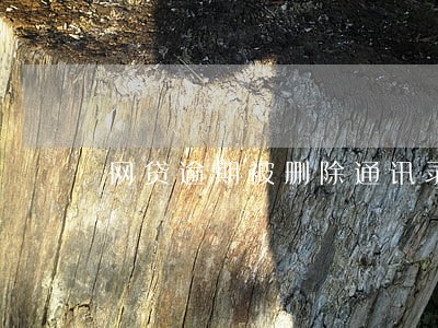 网贷逾期被删除通讯录
