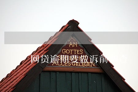 网贷逾期要做诉前调查 网贷逾期要做诉前调查