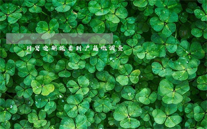 网贷逾期说要到户籍地调查 网贷逾期说要到户籍地调查