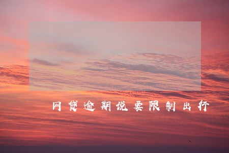 网贷逾期说要限制出行 网贷逾期说要限制出行