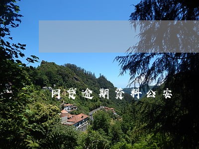 网贷逾期资料公安 网贷逾期资料公安