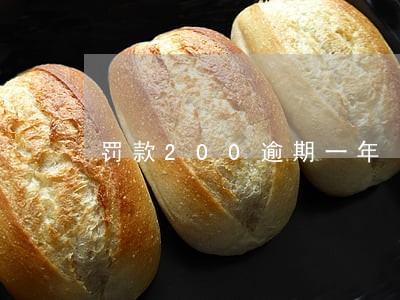 罚款200逾期一年 罚款200逾期一年