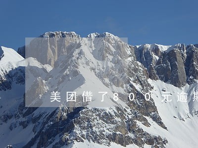 美团借了800元逾期一天 美团借了800元逾期一天