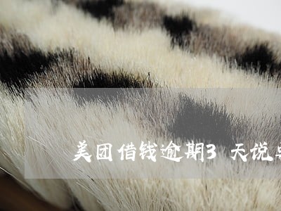美团借钱逾期3天说要去我家 美团借钱逾期3天说要去我家