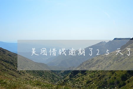 美团借钱逾期了25天了怎么办 美团借钱逾期了25天了怎么办