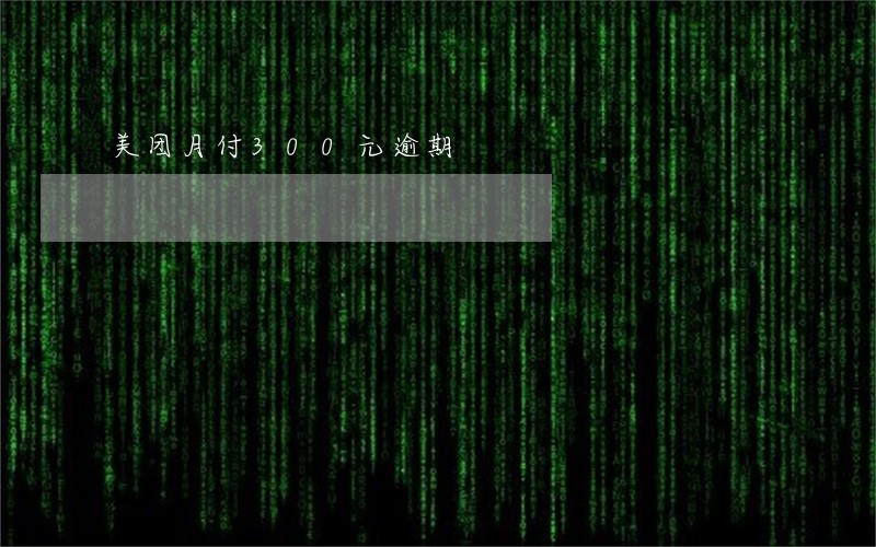 美团月付300元逾期 美团月付300元逾期