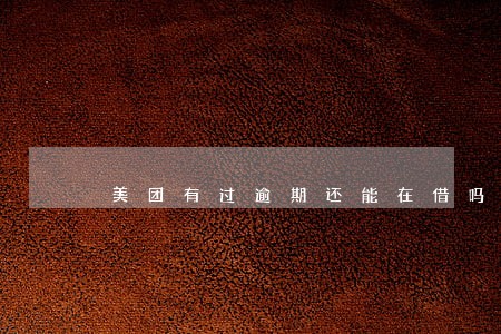 美团有过逾期还能在借吗 美团有过逾期还能在借吗