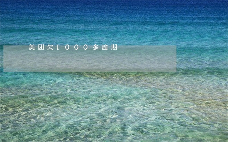 美团欠1000多逾期 美团欠1000多逾期