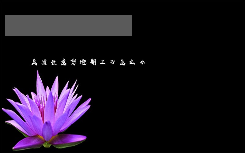 美团生意贷逾期三万怎么办