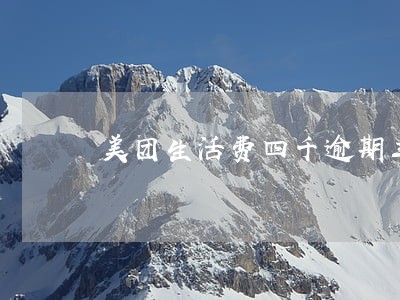 美团生活费四千逾期三个多月 美团生活费四千逾期三个多月