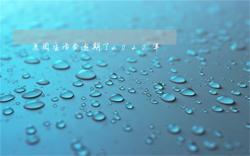美团生活费逾期了2020年 美团生活费逾期了2020年