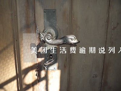 美团生活费逾期说列入黑名单