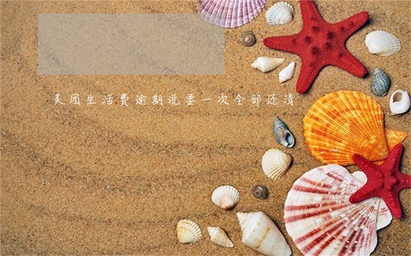 美团生活费逾期说要一次全部还清 美团生活费逾期说要一次全部还清