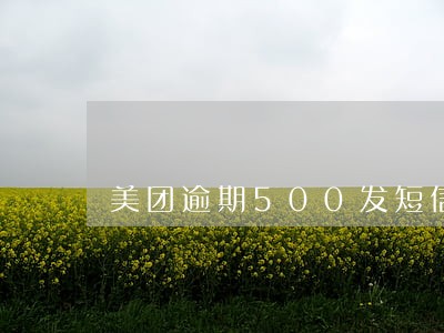 美团逾期500发短信上门 美团逾期500发短信上门