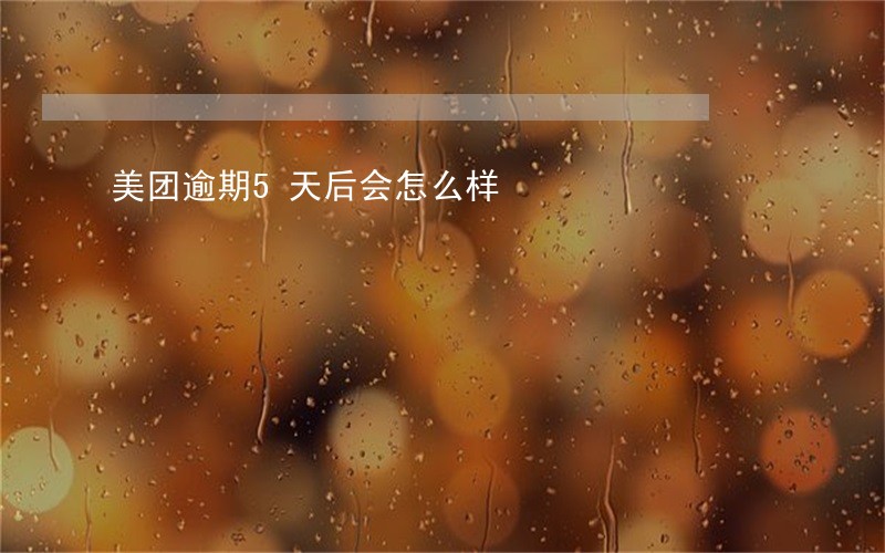 美团逾期5天后会怎么样 美团逾期5天后会怎么样