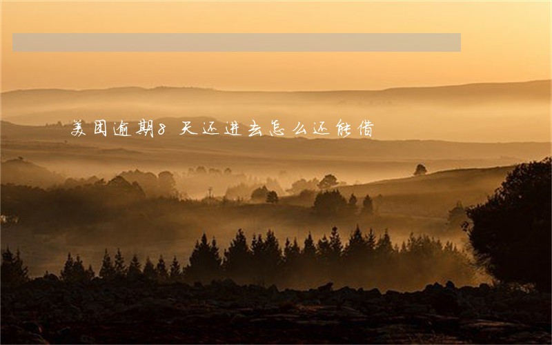 美团逾期8天还进去怎么还能借 美团逾期8天还进去怎么还能借