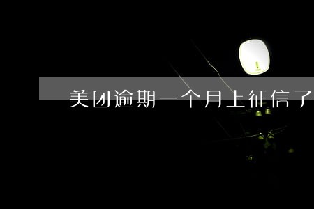 美团逾期一个月上征信了吗 美团逾期一个月上征信了吗