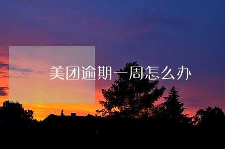 美团逾期一周怎么办 美团逾期一周怎么办