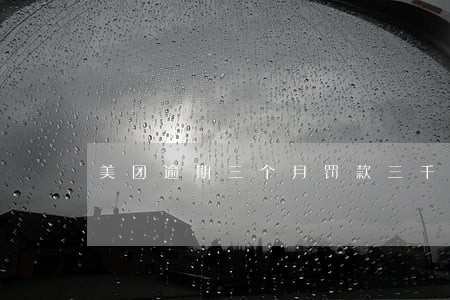 美团逾期三个月罚款三千 美团逾期三个月罚款三千