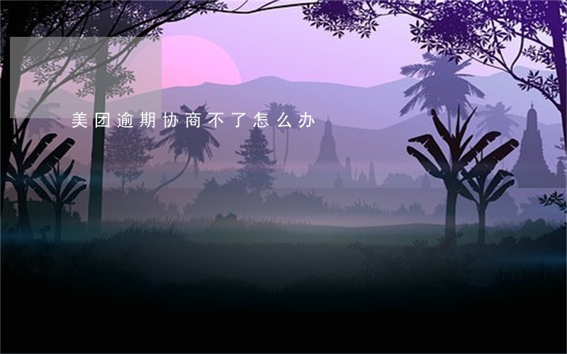 美团逾期协商不了怎么办