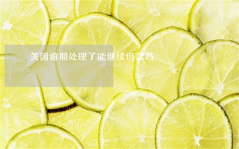 美团逾期处理了能继续借款吗 美团逾期处理了能继续借款吗