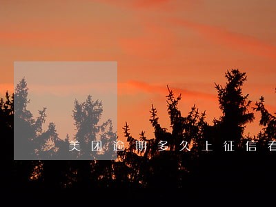美团逾期多久上征信看得见 美团逾期多久上征信看得见