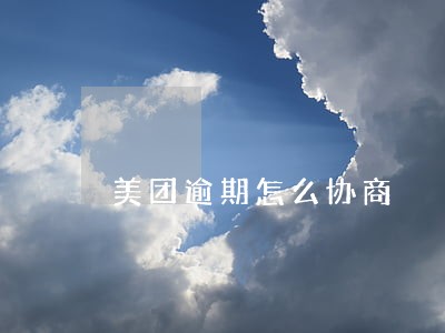 美团逾期怎么协商
