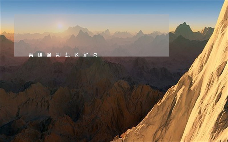 美团逾期怎么解决 美团逾期怎么解决