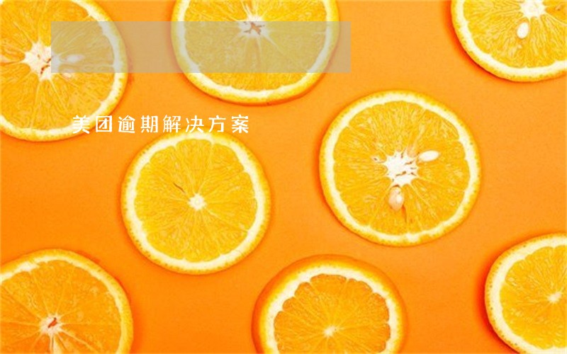 美团逾期解决方案 美团逾期解决方案