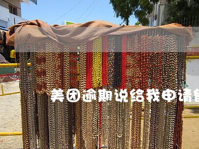美团逾期说给我申请额度 美团逾期说给我申请额度