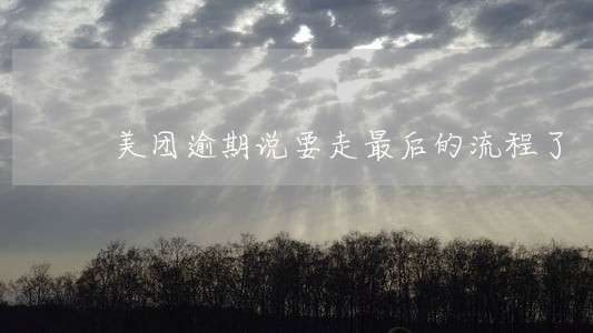 美团逾期说要走最后的流程了 美团逾期说要走最后的流程了