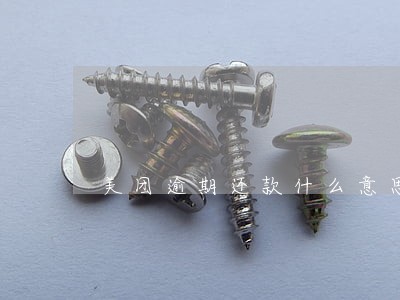 美团逾期还款什么意思