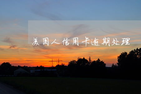 美国人信用卡逾期处理