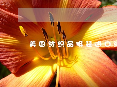 美国纺织品服装进口法规