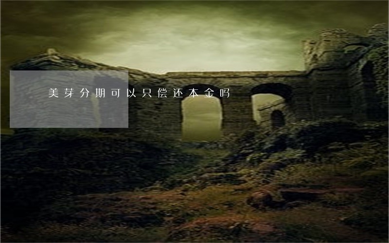 美芽分期可以只偿还本金吗 美芽分期可以只偿还本金吗