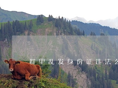 群里乱发身份证违法么 群里乱发身份证违法么