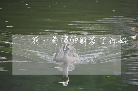 翁一菊律师解答了你好