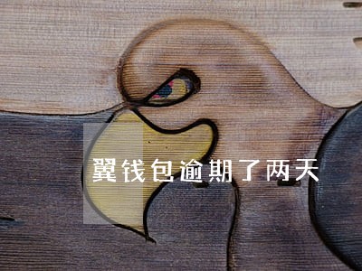 翼钱包逾期了两天 翼钱包逾期了两天