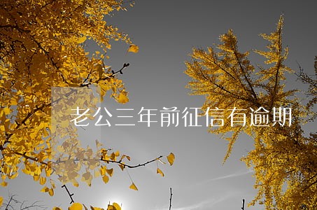 老公三年前征信有逾期 老公三年前征信有逾期