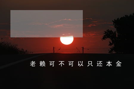 老赖可不可以只还本金 老赖可不可以只还本金