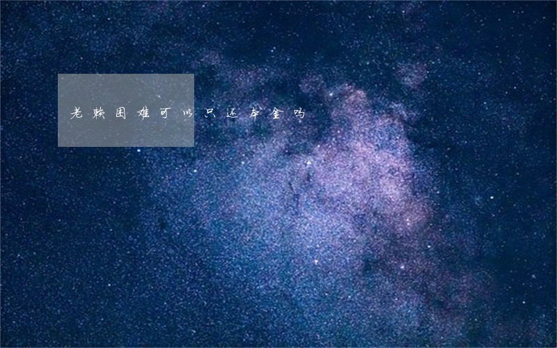 老赖困难可以只还本金吗