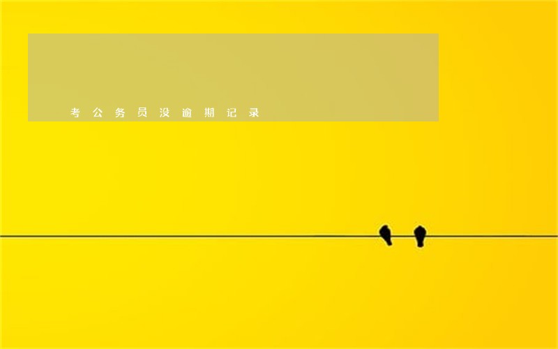 考公务员没逾期记录
