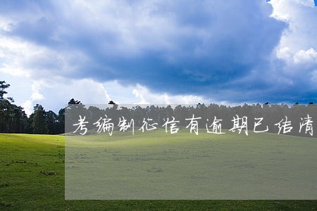 考编制征信有逾期已结清 考编制征信有逾期已结清